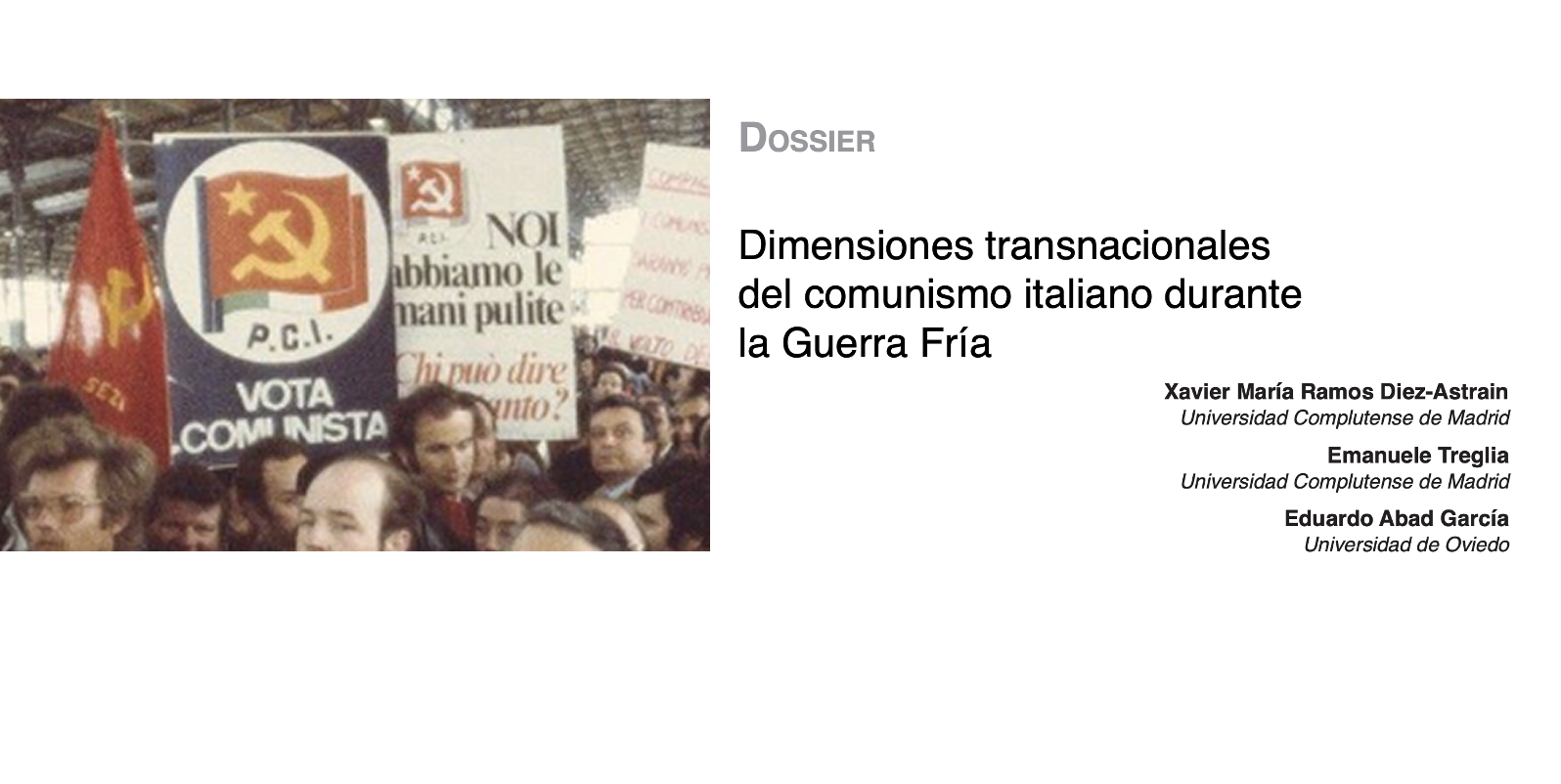 Dosier: Dimensiones transnacionales del comunismo italiano durante la Guerra Fría